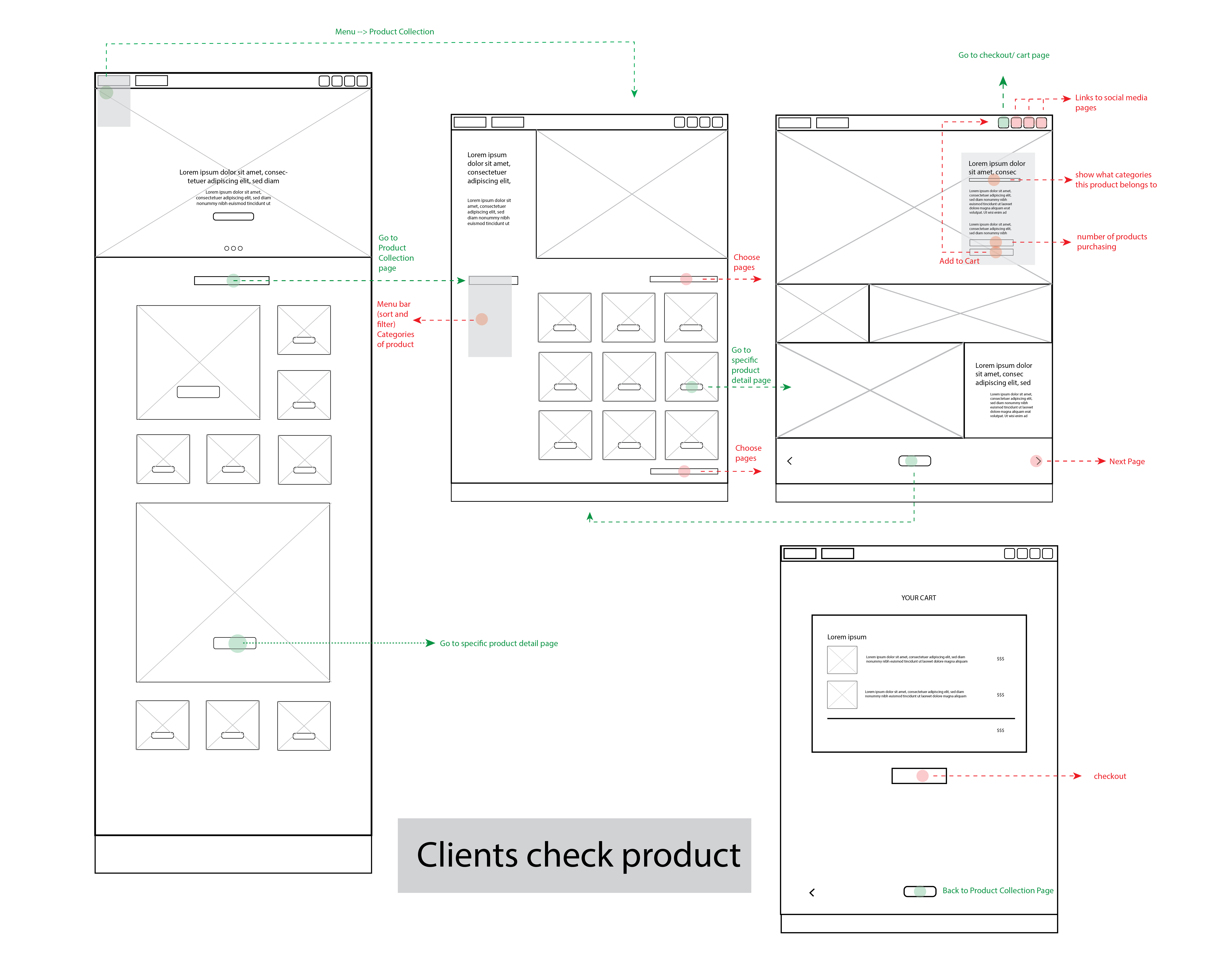 Desktop Wireframe: check products